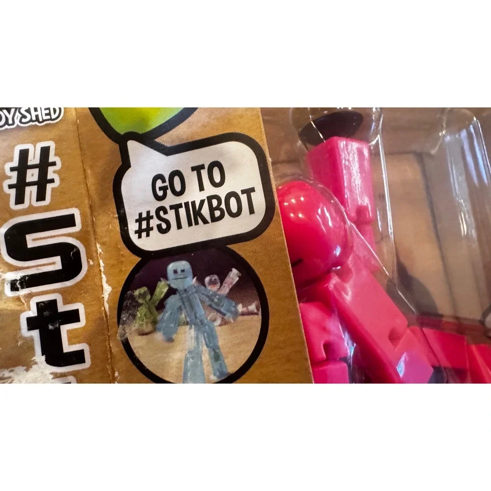 Stikbot Pink Stop Motion Animation Action Figure Zing Toy Shed New Box Wear 2017